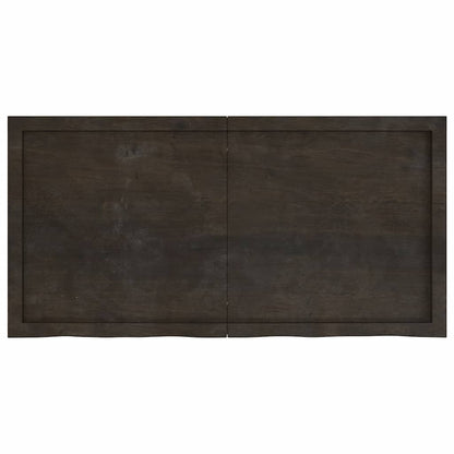 vidaXL Table Top Dark Brown 120x60x(2-4) cm Treated Solid Wood Oak 2