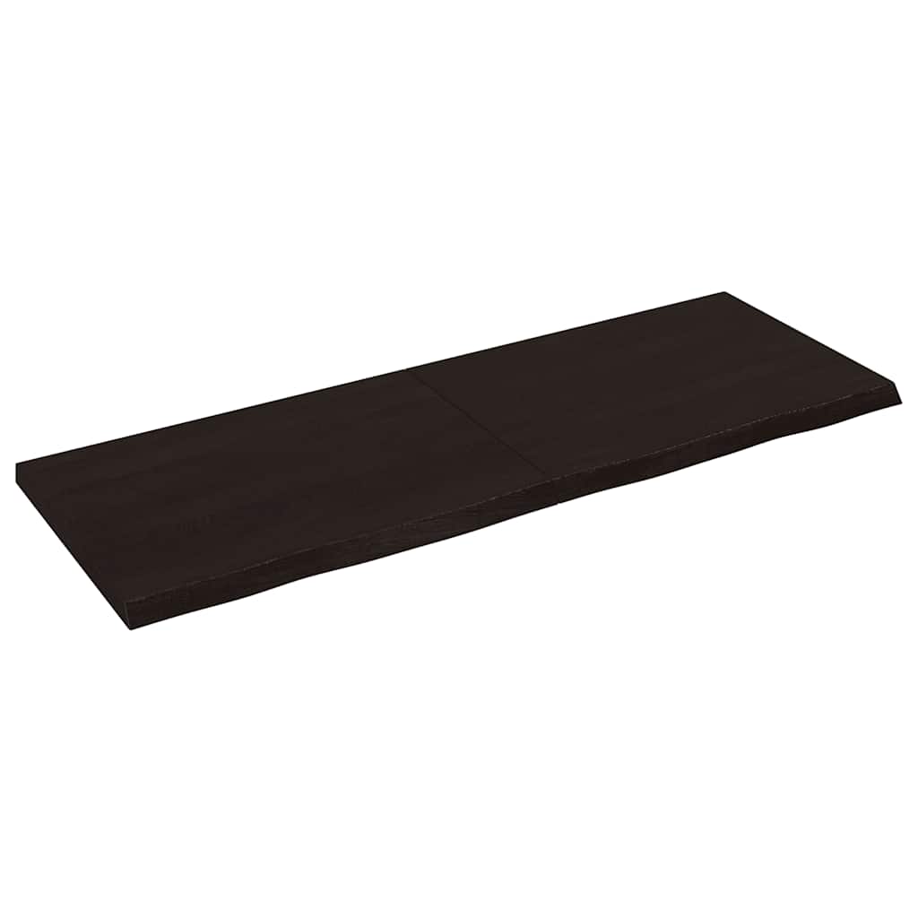 vidaXL Table Top Dark Brown 140x50x(2-4) cm Treated Solid Wood Oak 1