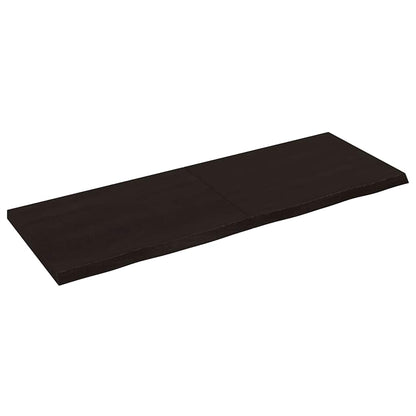 vidaXL Table Top Dark Brown 140x50x(2-4) cm Treated Solid Wood Oak 1