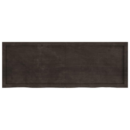 vidaXL Table Top Dark Brown 140x50x(2-4) cm Treated Solid Wood Oak 2