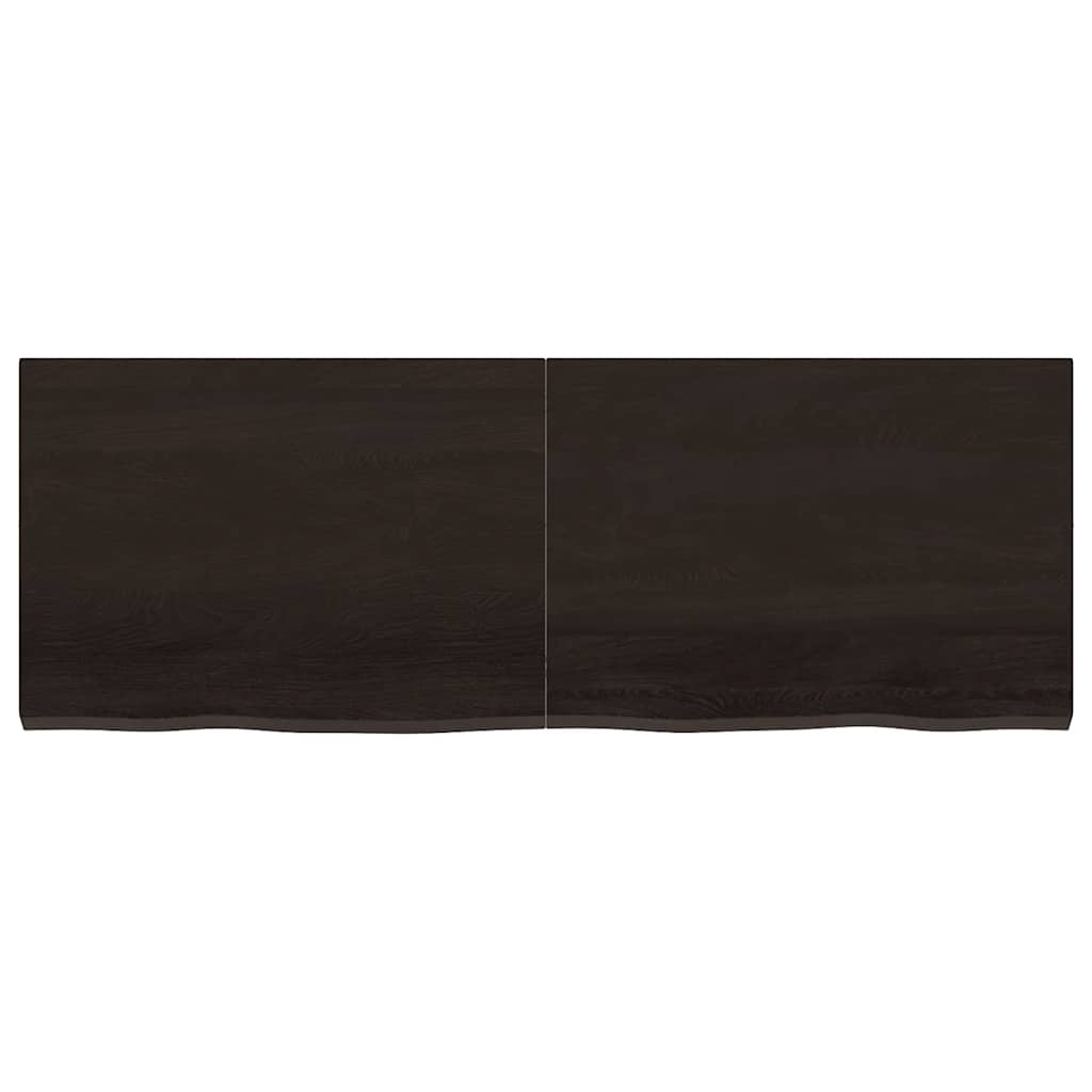vidaXL Table Top Dark Brown 140x50x(2-4) cm Treated Solid Wood Oak 3