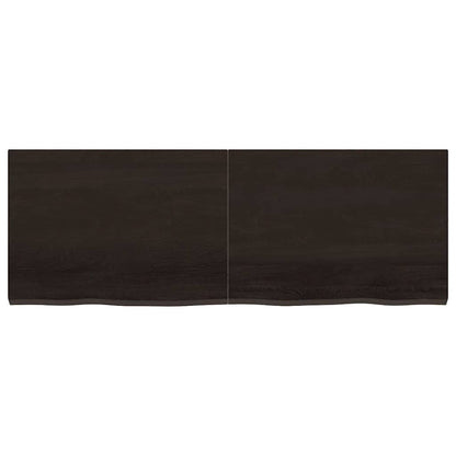 vidaXL Table Top Dark Brown 140x50x(2-4) cm Treated Solid Wood Oak 3