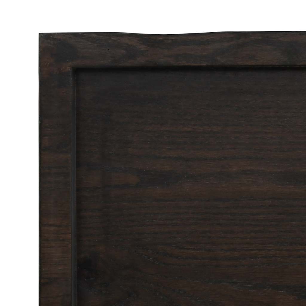 vidaXL Table Top Dark Brown 140x50x(2-4) cm Treated Solid Wood Oak 6