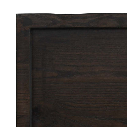 vidaXL Table Top Dark Brown 140x50x(2-4) cm Treated Solid Wood Oak 6