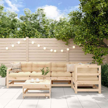 Garden Lounge Set 6 pcs Solid Pine Wood Natural pine