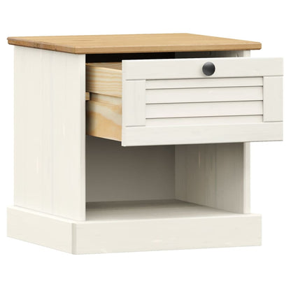 vidaXL Bedside Cabinet "VIGO" White 42x35x42 cm Solid Wood Pine 3