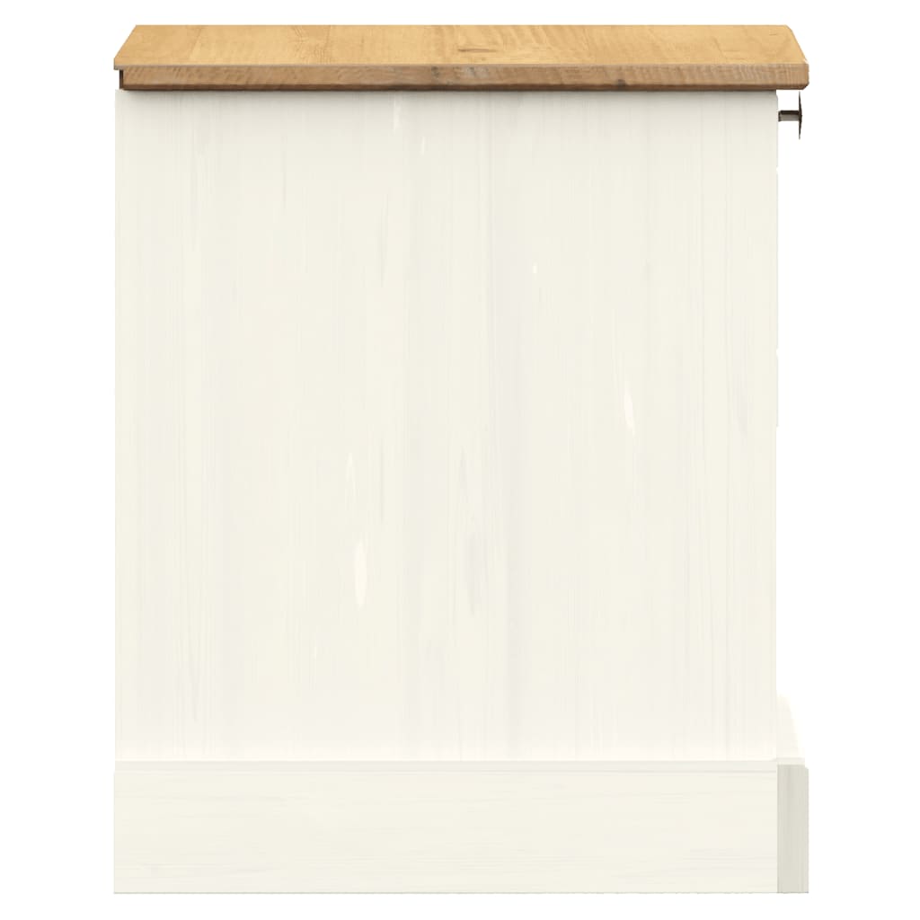 vidaXL Bedside Cabinet "VIGO" White 42x35x42 cm Solid Wood Pine 6