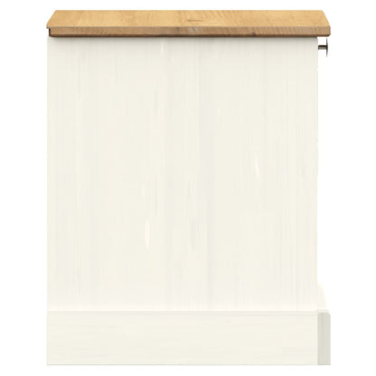 vidaXL Bedside Cabinet "VIGO" White 42x35x42 cm Solid Wood Pine 6