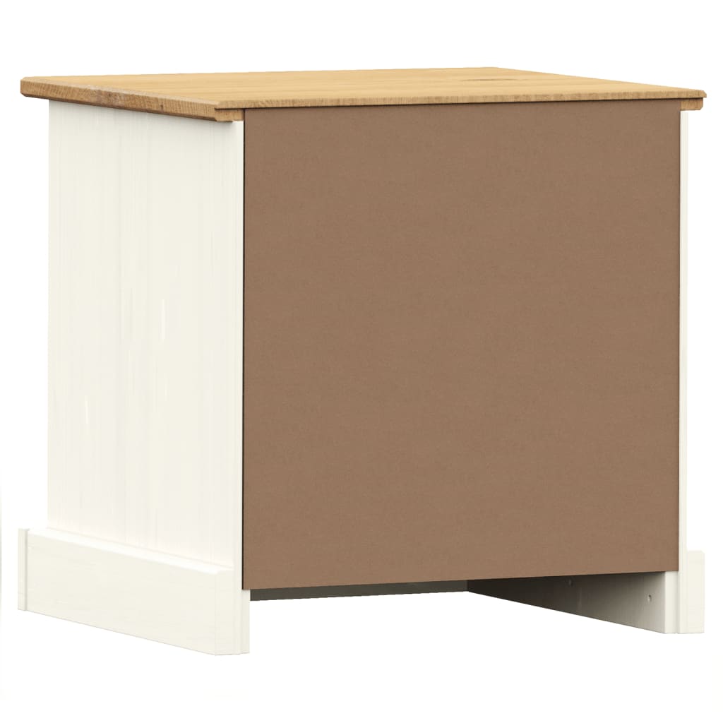 vidaXL Bedside Cabinet "VIGO" White 42x35x42 cm Solid Wood Pine 5