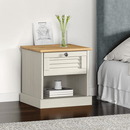 vidaXL Bedside Cabinet "VIGO" White 42x35x42 cm Solid Wood Pine 1