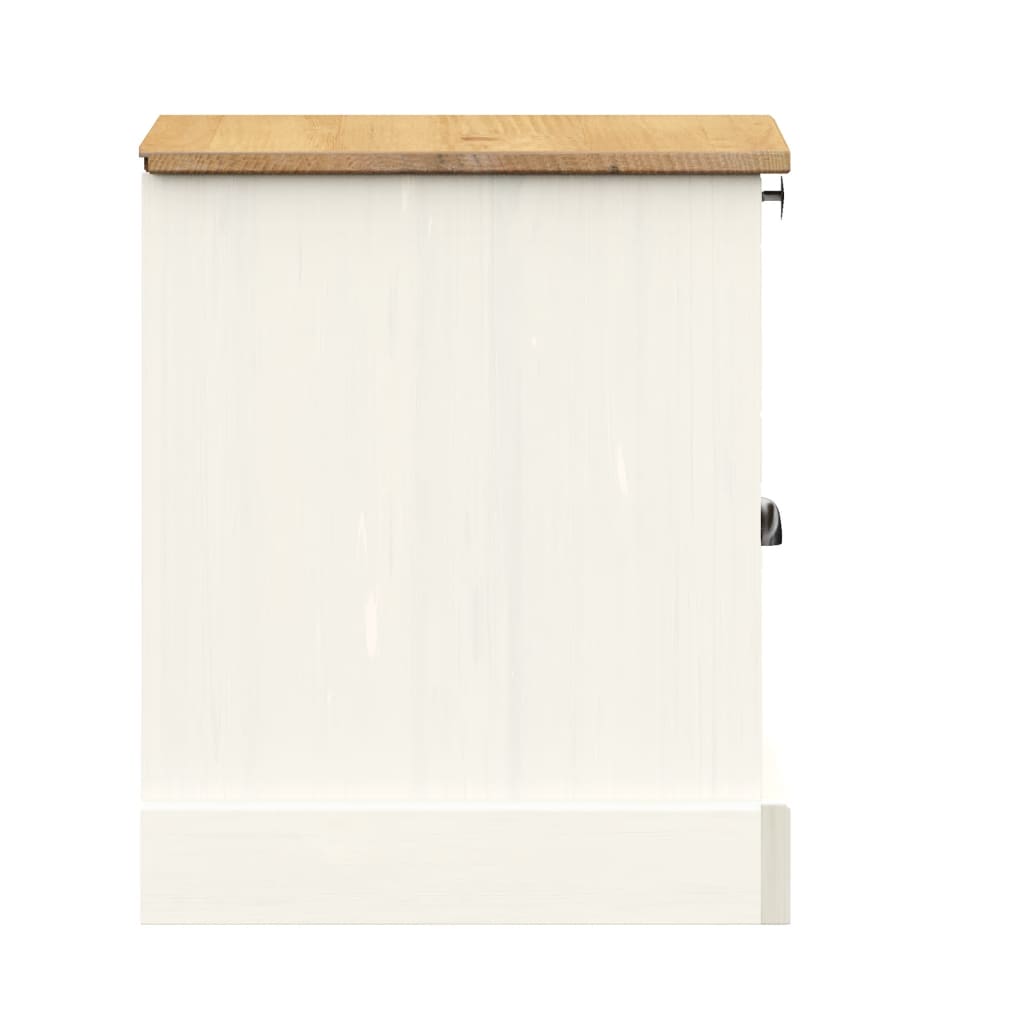 vidaXL Bedside Cabinet "VIGO" White 42x35x42 cm Solid Wood Pine 6