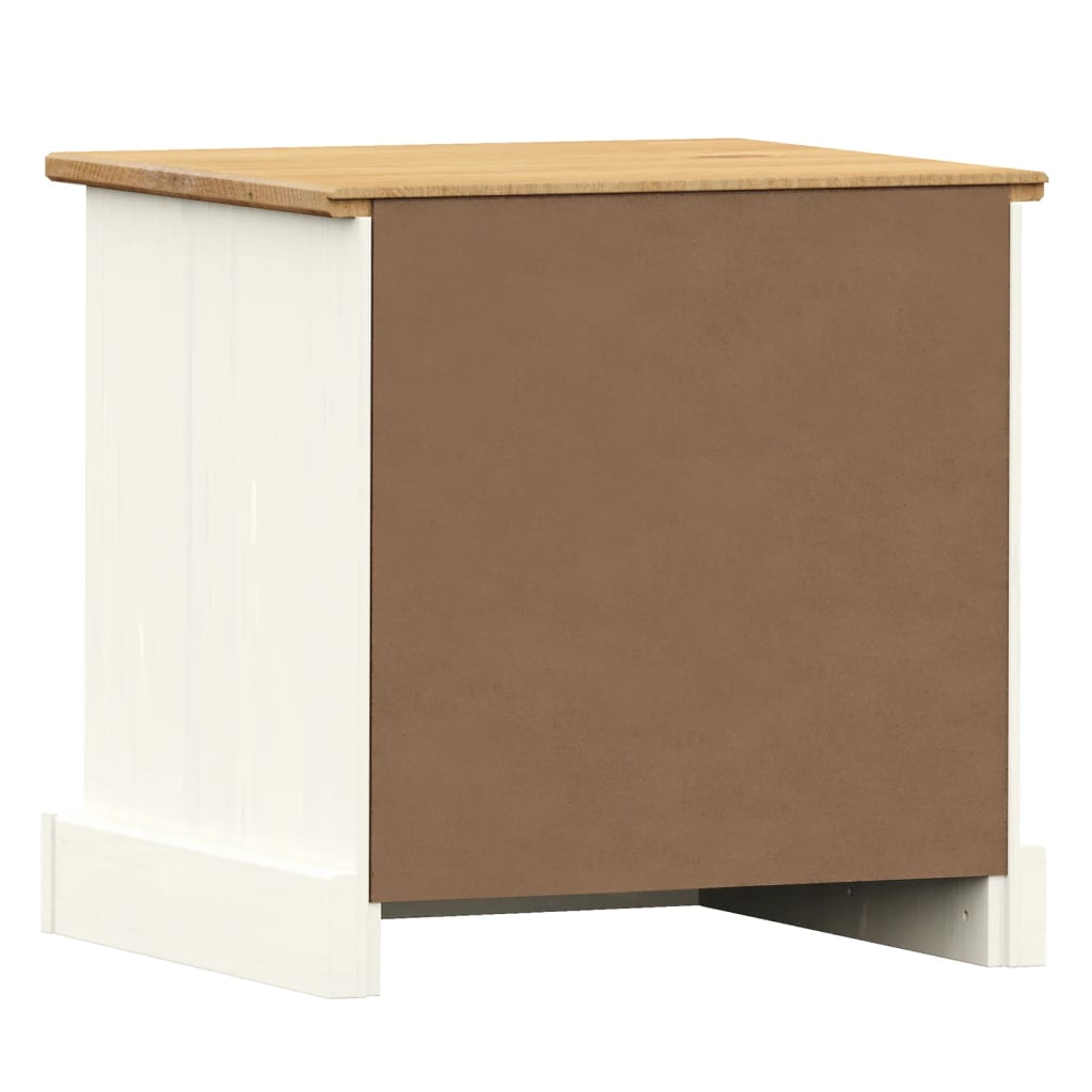 vidaXL Bedside Cabinet "VIGO" White 42x35x42 cm Solid Wood Pine 5
