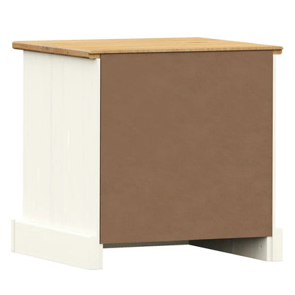 vidaXL Bedside Cabinet "VIGO" White 42x35x42 cm Solid Wood Pine 5