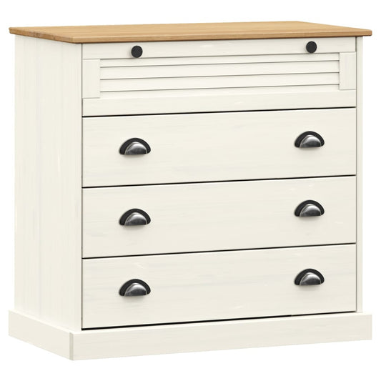 vidaXL Chest of Drawers VIGO White 80x40x76 cm Solid Wood Pine 2