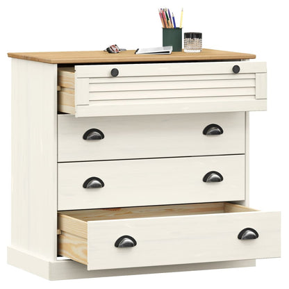 vidaXL Chest of Drawers VIGO White 80x40x76 cm Solid Wood Pine 3