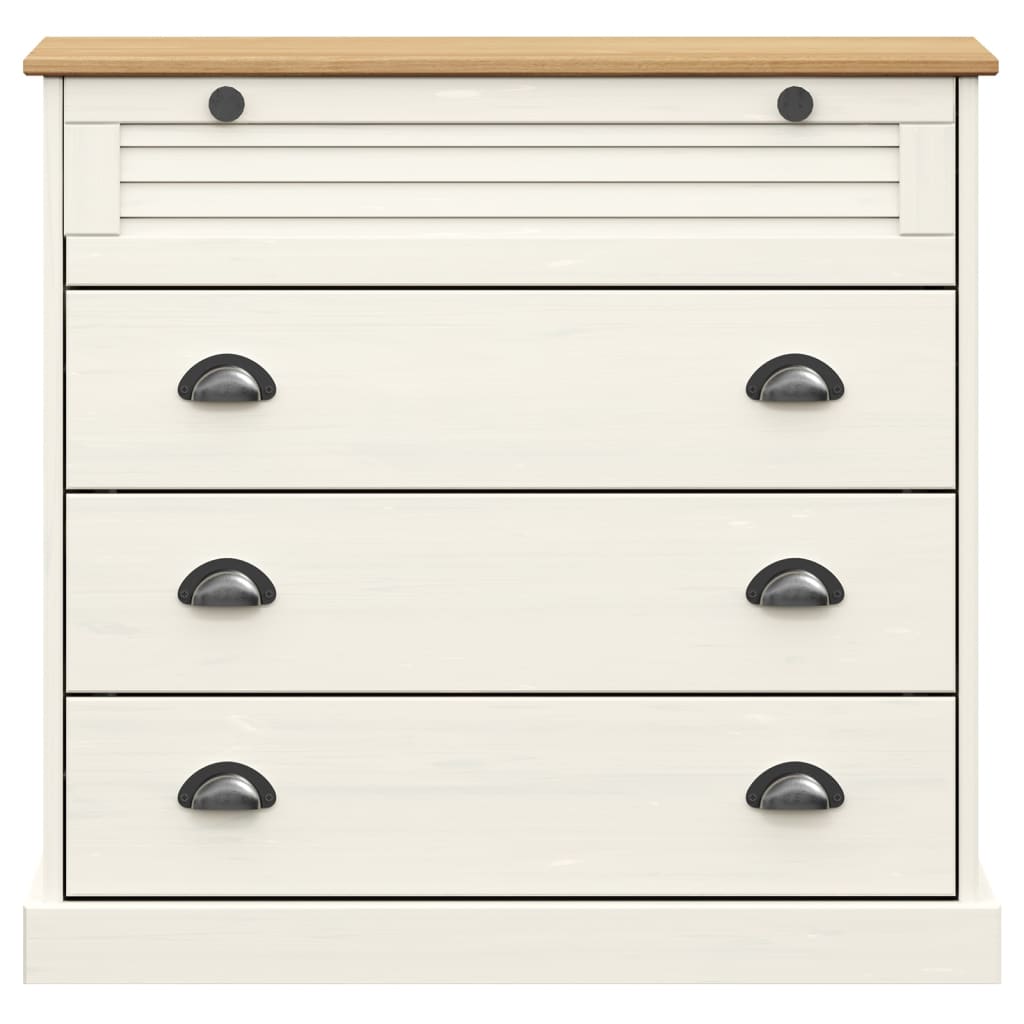 vidaXL Chest of Drawers VIGO White 80x40x76 cm Solid Wood Pine 4