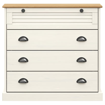 vidaXL Chest of Drawers VIGO White 80x40x76 cm Solid Wood Pine 4