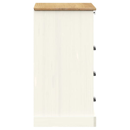vidaXL Chest of Drawers VIGO White 80x40x76 cm Solid Wood Pine 6