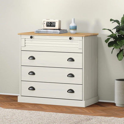 vidaXL Chest of Drawers VIGO White 80x40x76 cm Solid Wood Pine 1
