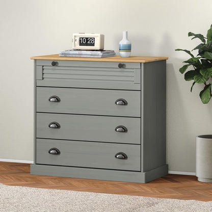 vidaXL Chest of Drawers "VIGO" 80x40x76 cm Solid Wood Pine