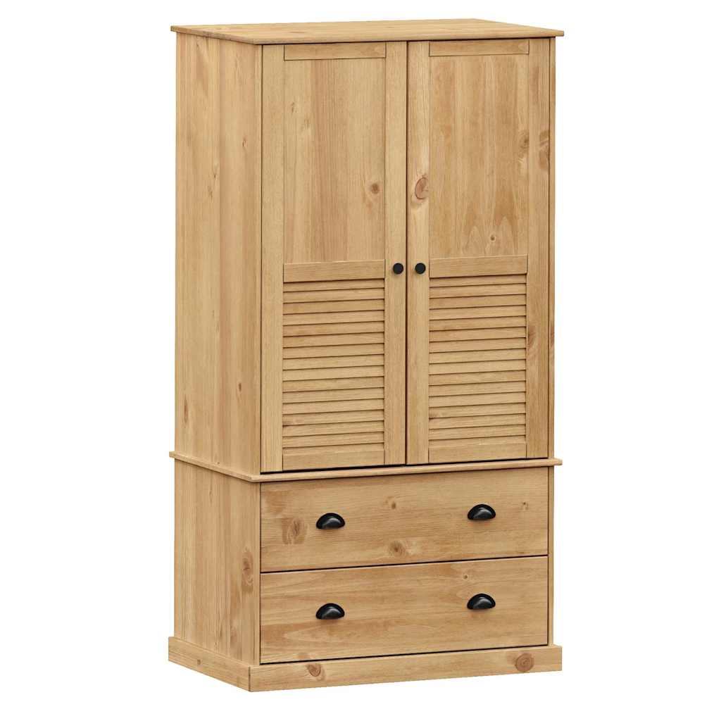 vidaXL Wardrobe VIGO 90x55x170 cm Solid Wood Pine 2