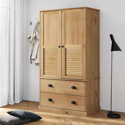 vidaXL Wardrobe VIGO 90x55x170 cm Solid Wood Pine 1