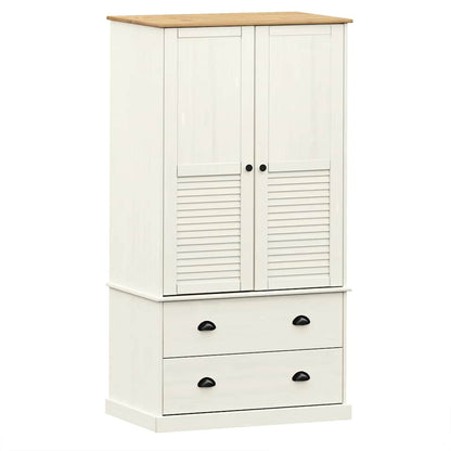 vidaXL Wardrobe VIGO White 90x55x170 cm Solid Wood Pine 2