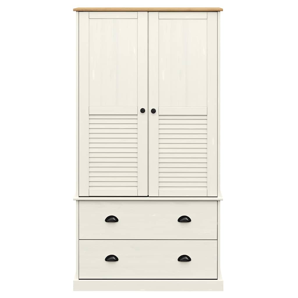 vidaXL Wardrobe VIGO White 90x55x170 cm Solid Wood Pine 4