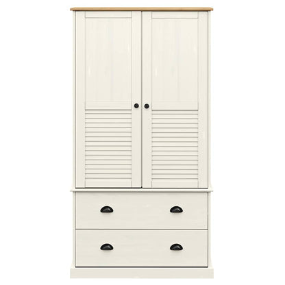 vidaXL Wardrobe VIGO White 90x55x170 cm Solid Wood Pine 4