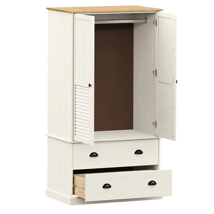 vidaXL Wardrobe VIGO White 90x55x170 cm Solid Wood Pine 5