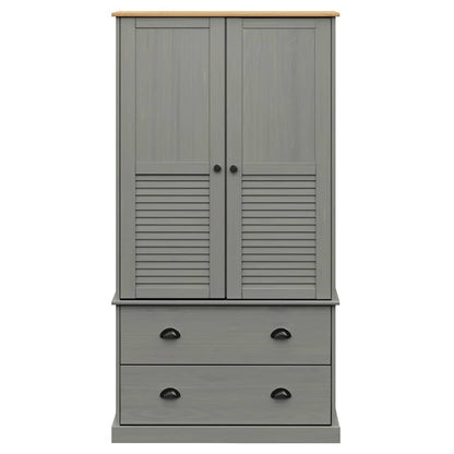 vidaXL Wardrobe VIGO Grey 90x55x170 cm Solid Wood Pine 4