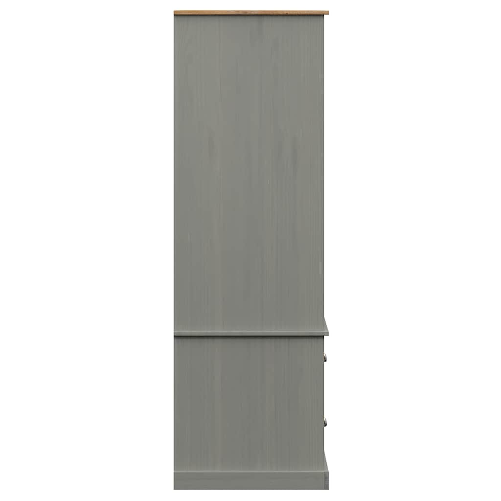 vidaXL Wardrobe VIGO Grey 90x55x170 cm Solid Wood Pine 6