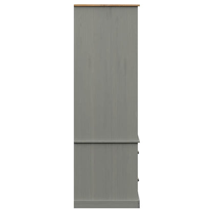 vidaXL Wardrobe VIGO Grey 90x55x170 cm Solid Wood Pine 6