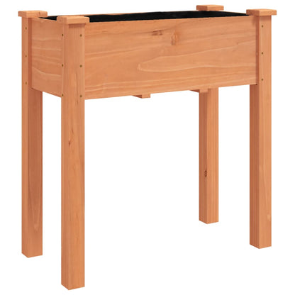 vidaXL Wheeled Planter with Liner Brown 71x37x80 cm Solid Wood Fir 3