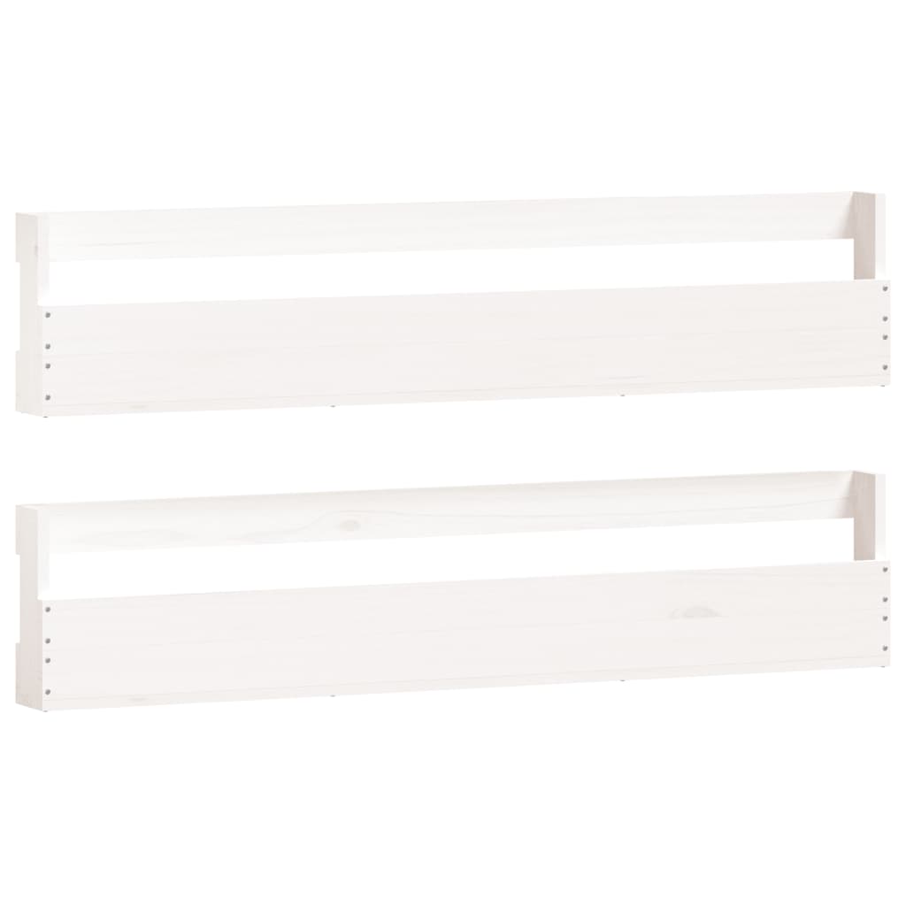 vidaXL Wall-mounted Shoe Racks 2 pcs White 110x9x23 cm Solid Wood Pine 2