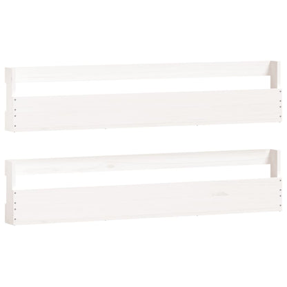 vidaXL Wall-mounted Shoe Racks 2 pcs White 110x9x23 cm Solid Wood Pine 2