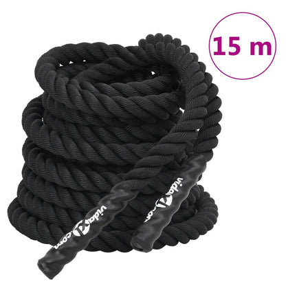 vidaXL Battle Rope Black 15 m 11 kg Polyester 1