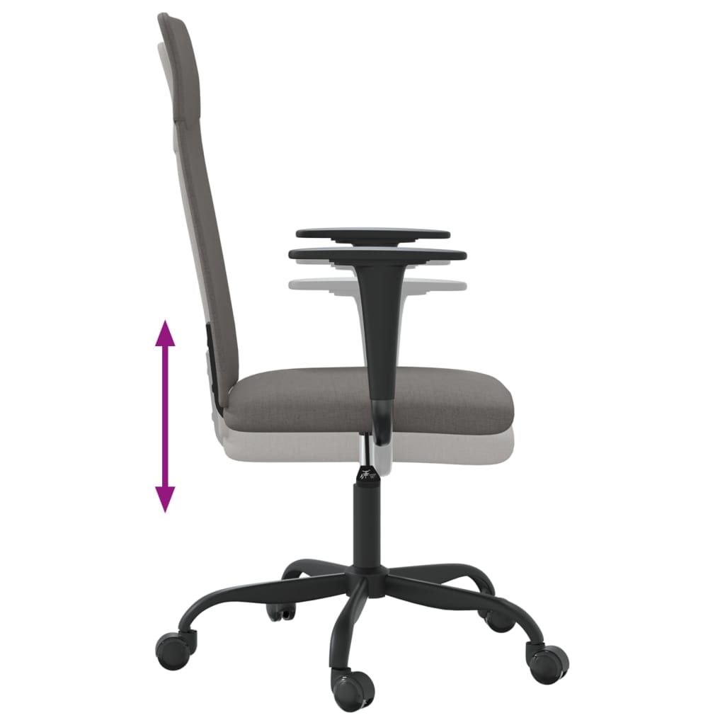 vidaXL Office Chair Dark Grey Fabric 6