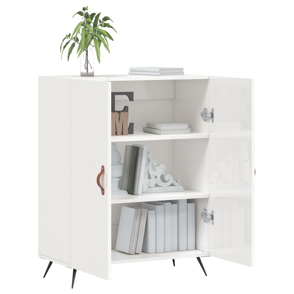 vidaXL Sideboard High Gloss White 69.5x34x90 cm Engineered Wood 4