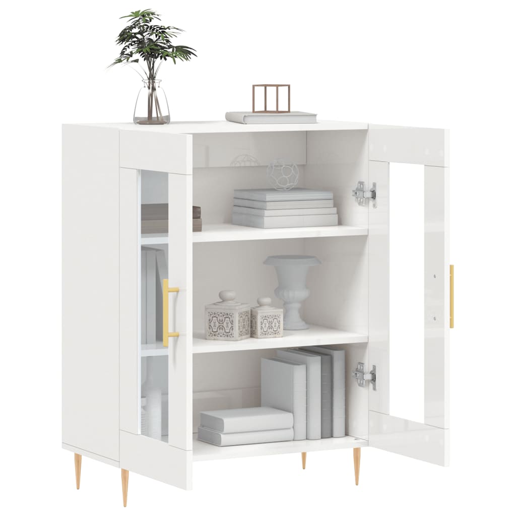 vidaXL Sideboard High Gloss White 69.5x34x90 cm Engineered Wood 4