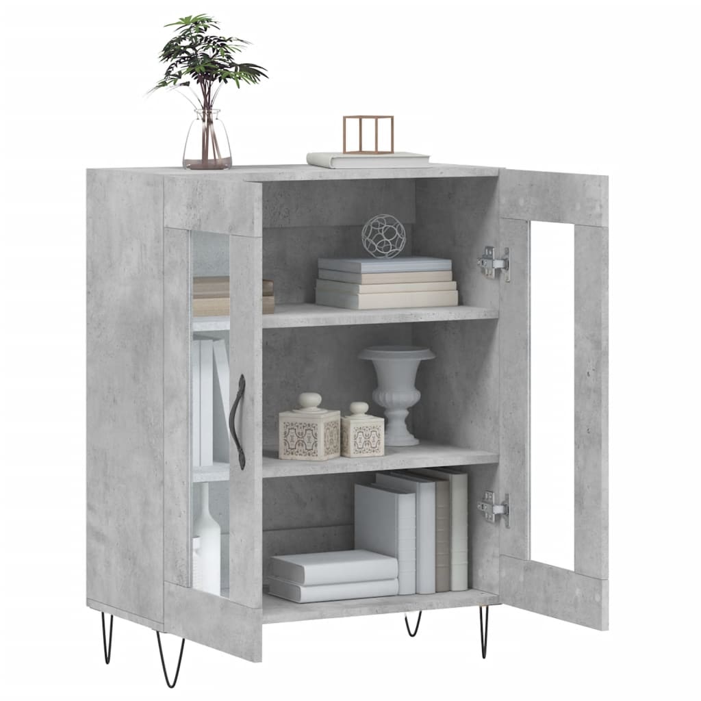 vidaXL Sideboard Concrete Grey 69.5x34x90 cm Engineered Wood 4