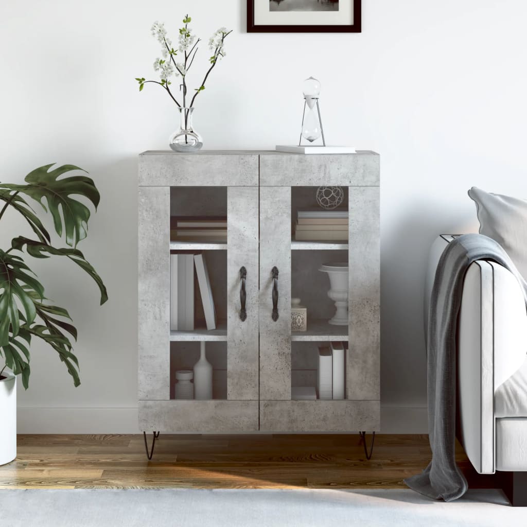 vidaXL Sideboard Concrete Grey 69.5x34x90 cm Engineered Wood 1