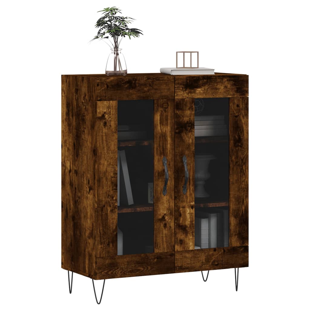vidaXL Sideboard Smoked Oak 69.5x34x90 cm Engineered Wood 3