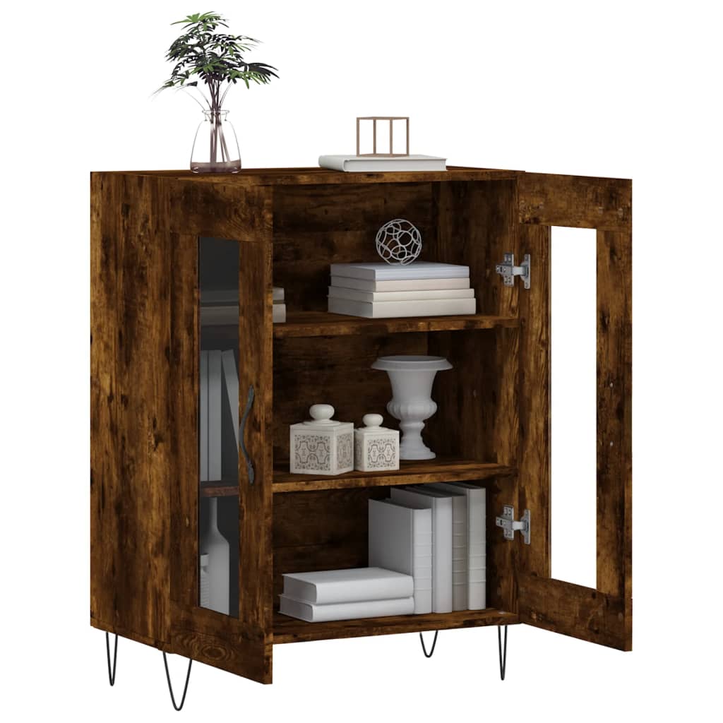 vidaXL Sideboard Smoked Oak 69.5x34x90 cm Engineered Wood 4