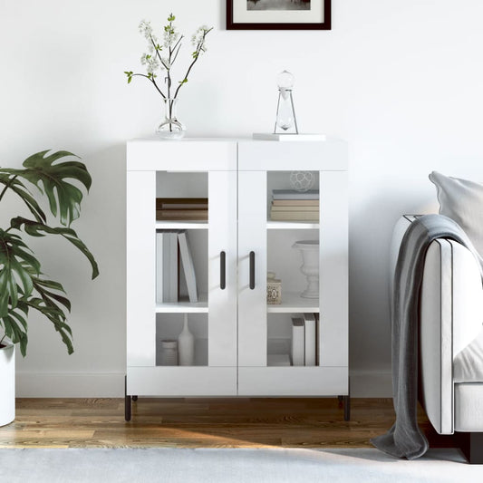 vidaXL Sideboard High Gloss White 69,5x34x90 cm Engineered Wood 1