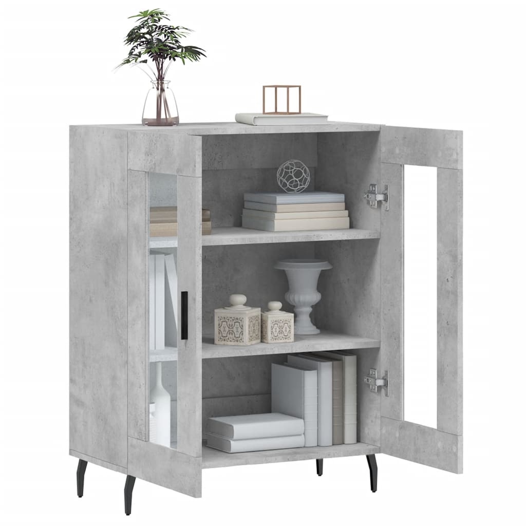 vidaXL Sideboard Concrete Grey 69.5x34x90 cm Engineered Wood 4