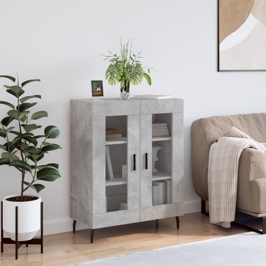 vidaXL Sideboard Concrete Grey 69.5x34x90 cm Engineered Wood 1
