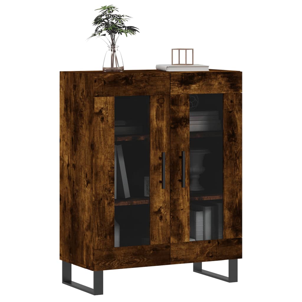 vidaXL Sideboard Smoked Oak 69.5x34x90 cm Engineered Wood 3