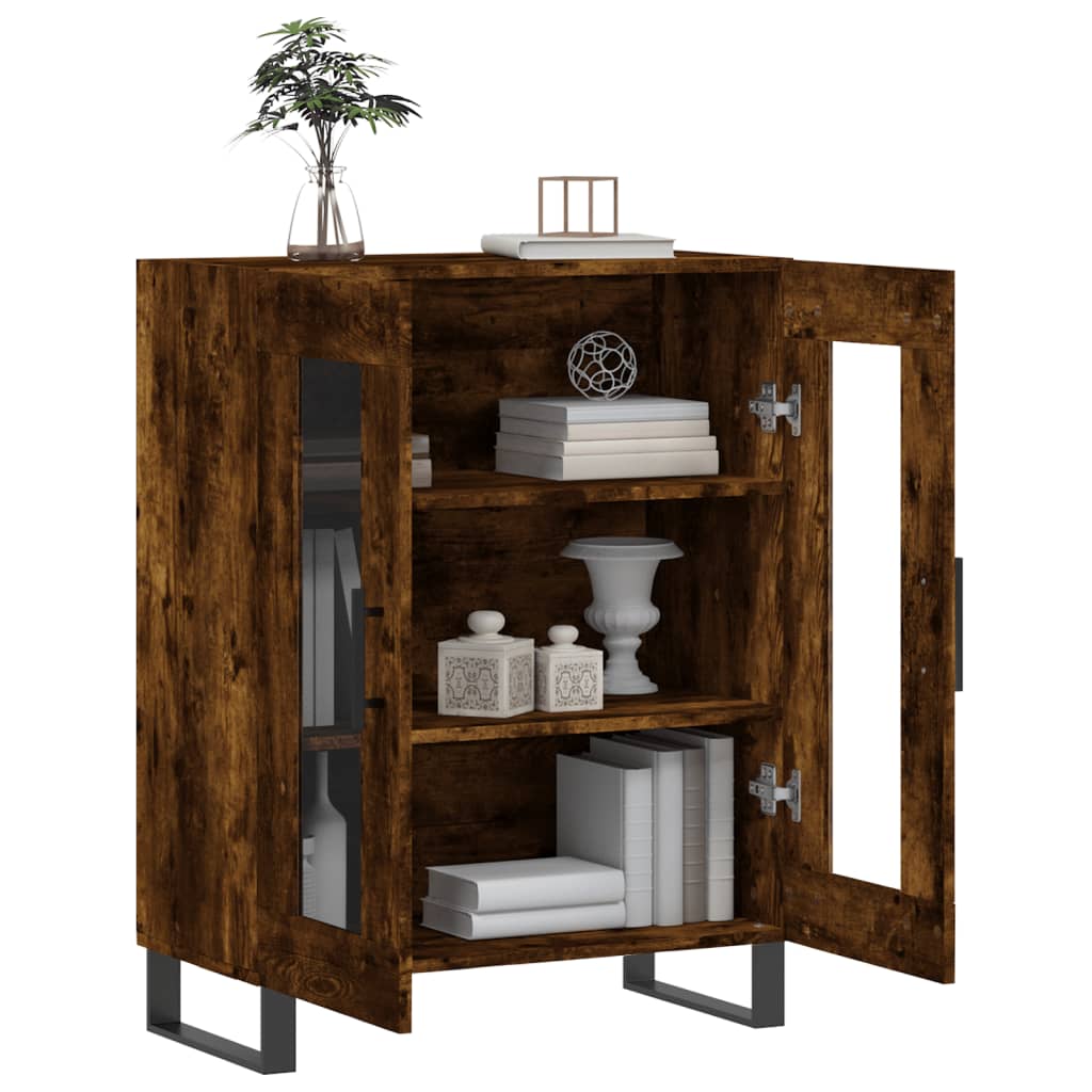 vidaXL Sideboard Smoked Oak 69.5x34x90 cm Engineered Wood 4