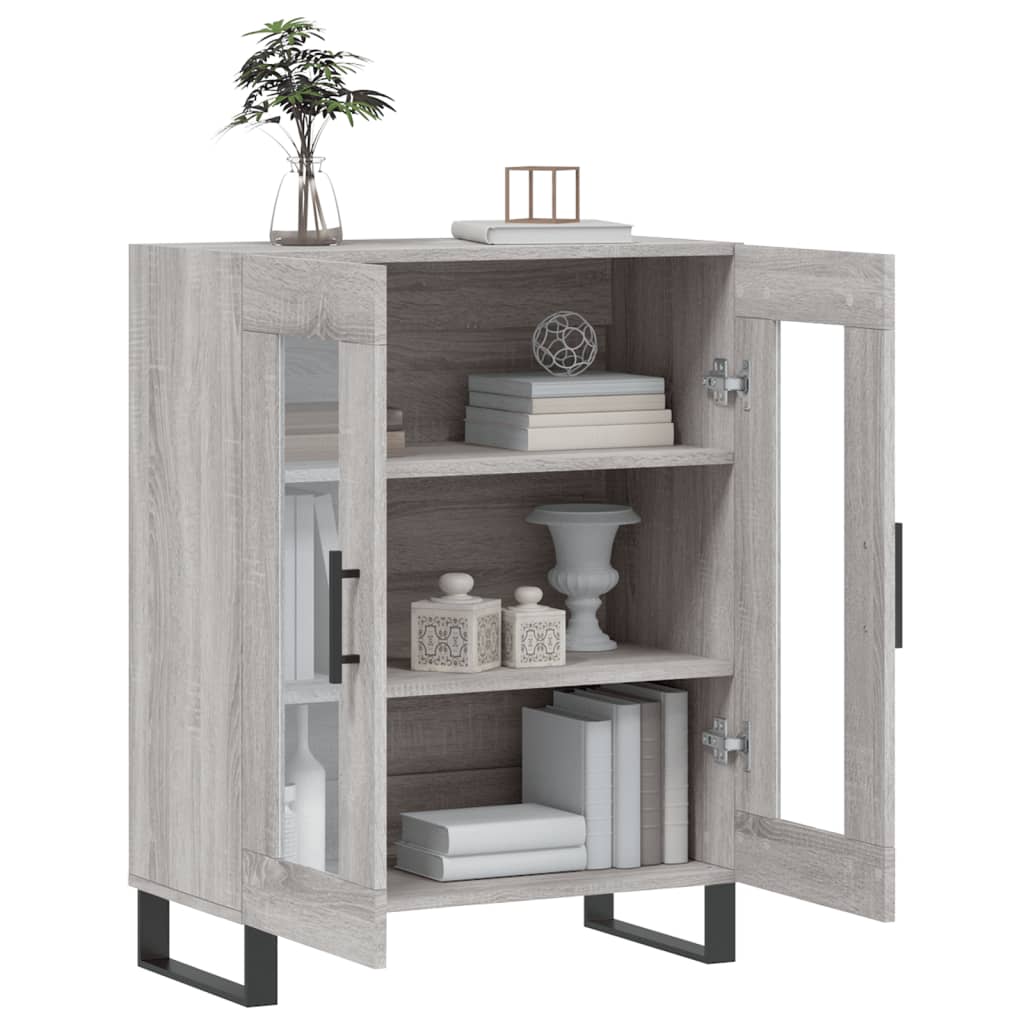 vidaXL Sideboard Grey Sonoma 69.5x34x90 cm Engineered Wood 4